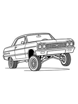 Free printable Classic Lowrider Car Hopping High coloring page