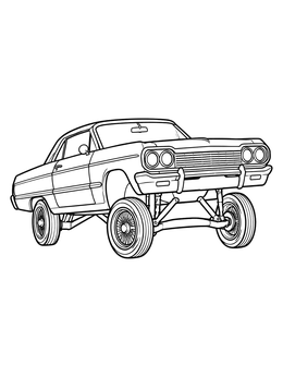 Free printable Classic Lowrider Car On Hydraulics coloring page