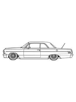 Free printable Classic Lowrider Coupe Profile coloring page