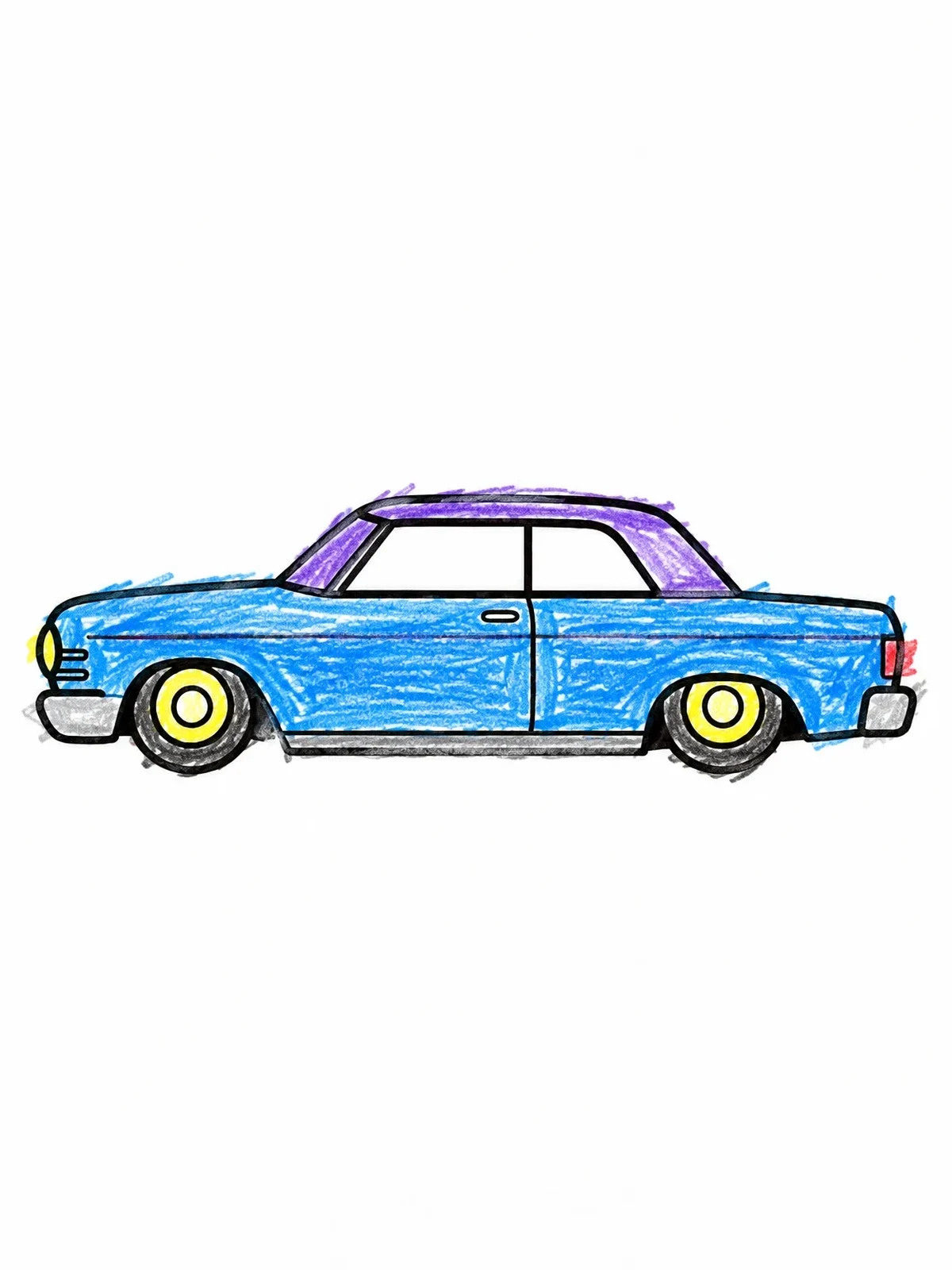 Colored example of the Classic Lowrider Side Profile coloring page