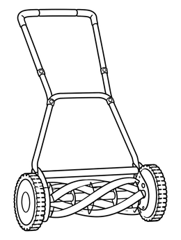 Free printable Classic Manual Reel Lawn Mower coloring page