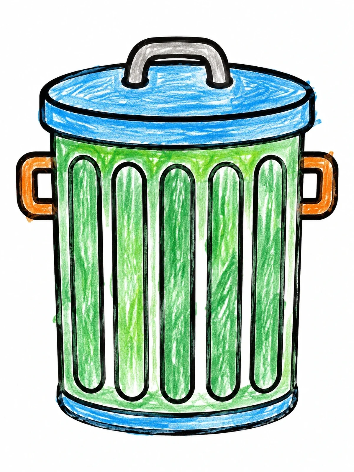 Colored example of the Classic Metal Trash Can coloring page