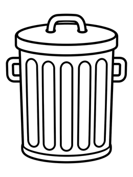 Free printable Classic Metal Trash Can coloring page