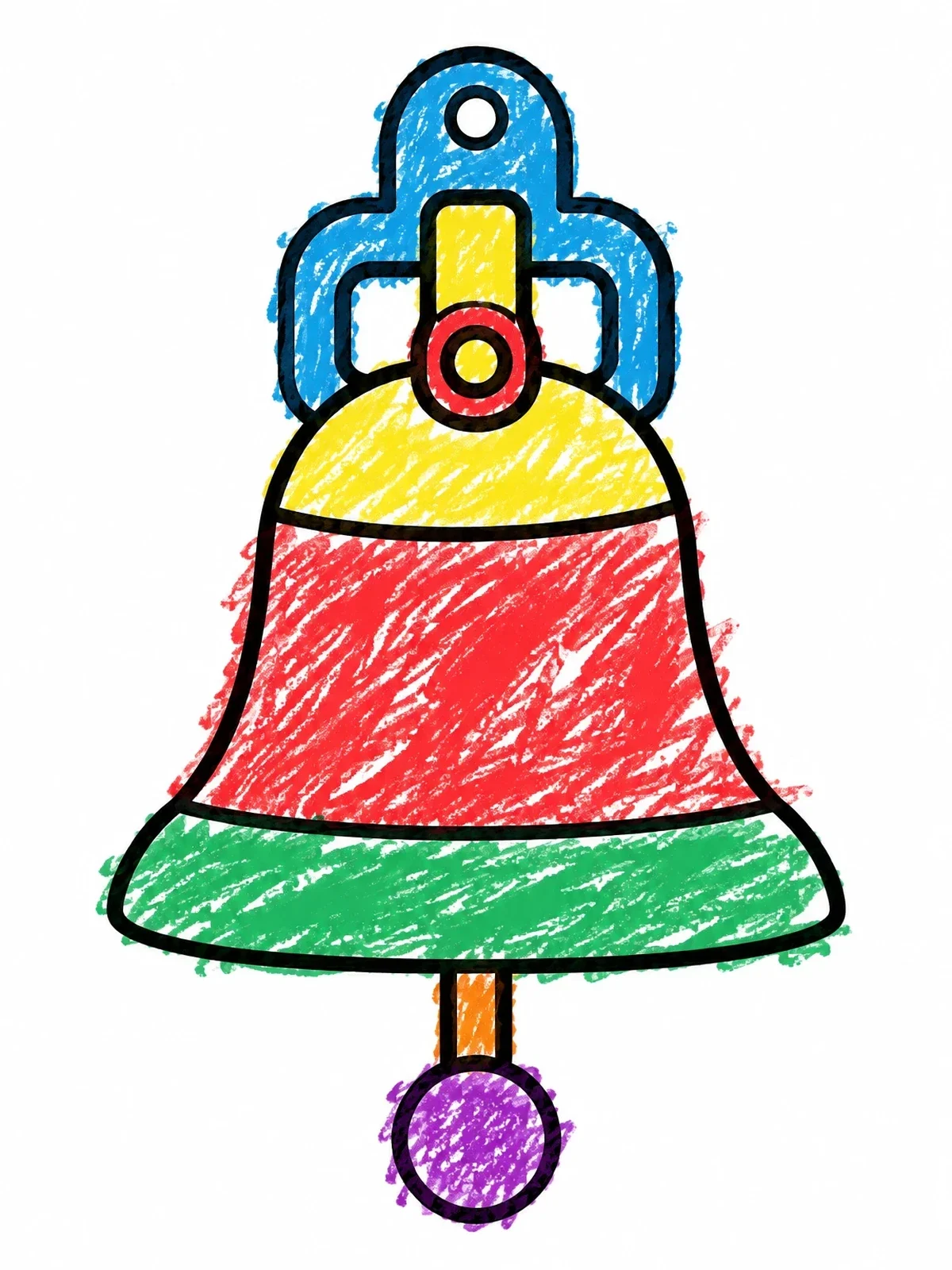Colored example of the Classic Mounted Ship Bell coloring page