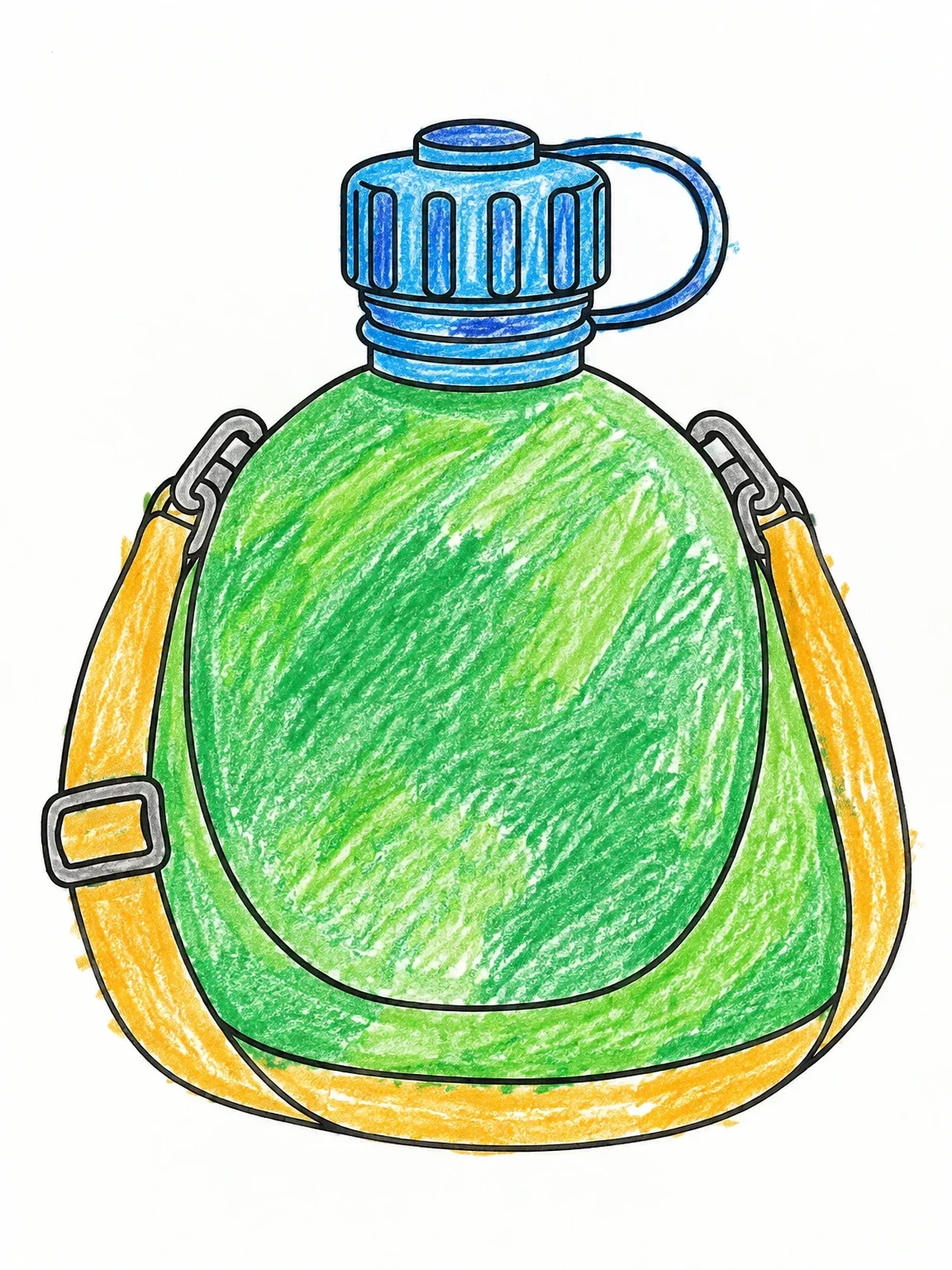Colored example of the Classic Outdoor Hiking Canteen coloring page