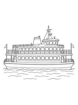 Free printable Classic Passenger Ferry Boat coloring page