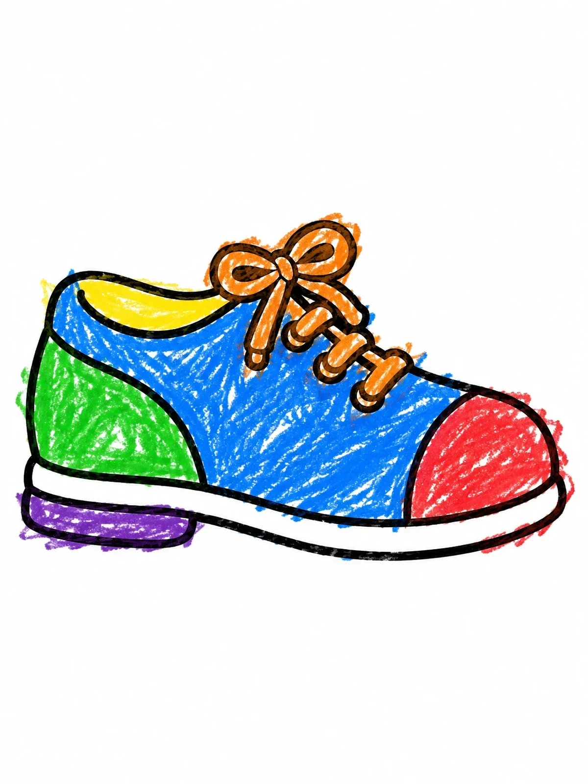 Colored example of the Classic Retro Bowling Shoe coloring page