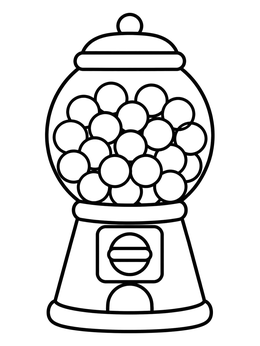 Free printable Classic Round Gumball Machine coloring page