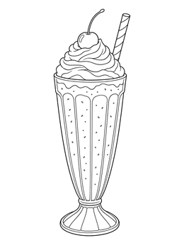 Free printable Classic Soda Fountain Milkshake coloring page