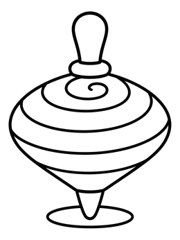 Free printable Classic Spinning Top Toy coloring page