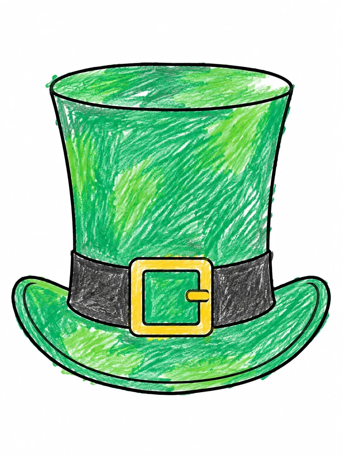 Colored example of the Classic Top Hat With Buckle coloring page