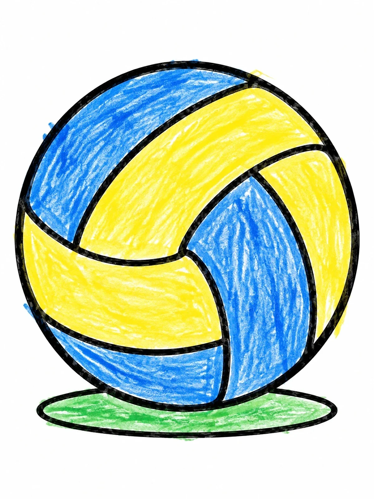 Colored example of the Classic Volleyball Ball Outline coloring page