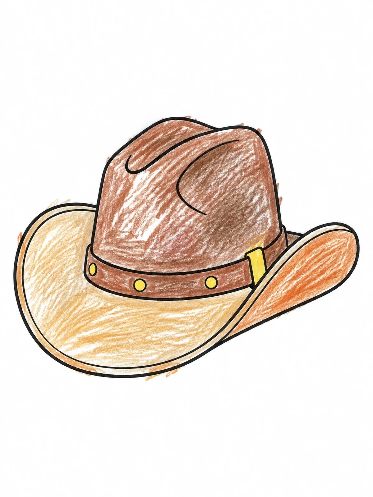 Colored example of the Classic Western Cowboy Hat coloring page