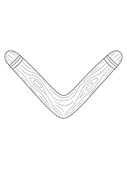 Free printable Classic Wooden Boomerang With Grain coloring page