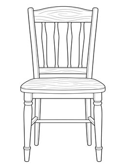 Free printable Classic Wooden Dining Chair coloring page