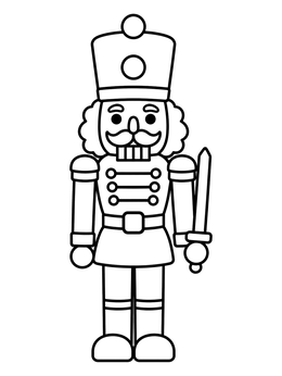 Free printable Classic Wooden Nutcracker Soldier coloring page