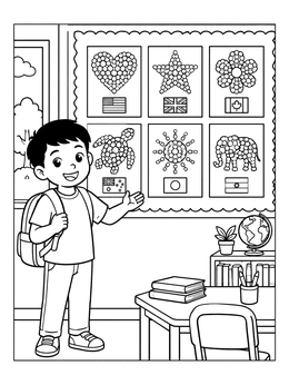 Free printable Classroom International Dot Art Display coloring page