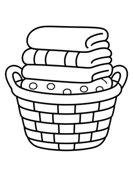 Free printable Basket With Folded Laundry coloring page