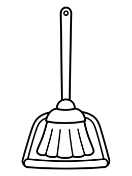 Free printable Simple Broom And Dustpan Set coloring page