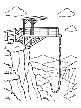 Free printable Cliff Bungee Jump Platform coloring page