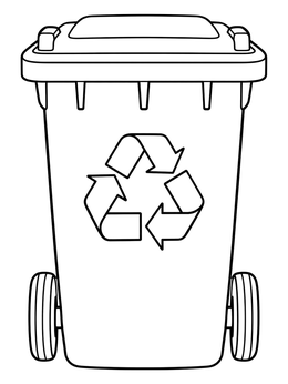 Free printable Curbside Recycling Bin With Symbol coloring page