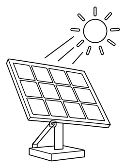 Free printable Solar Panel Catching Sunlight coloring page