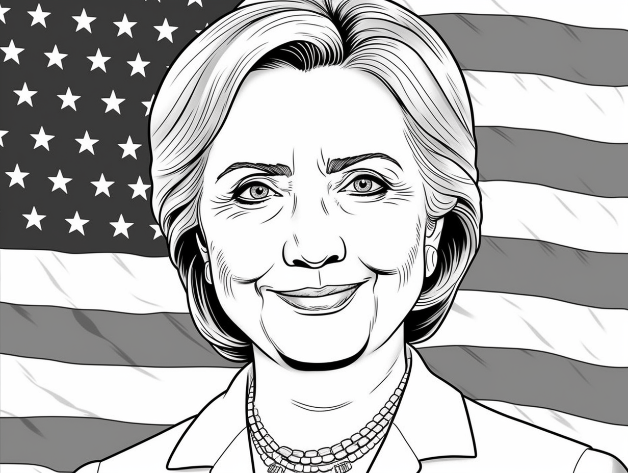 Clinton Themed Adult Coloring Pages - Coloring Page