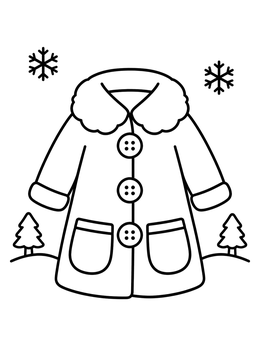Free printable Cozy Winter Coat With Buttons coloring page