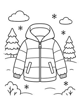 Free printable Cozy Winter Puffer Jacket coloring page