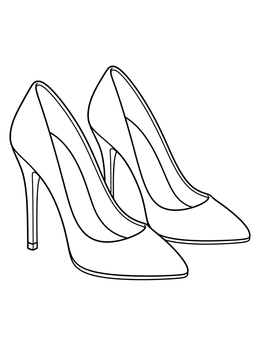 A stylish pair of pointed stiletto pumps in this clothes coloring page.