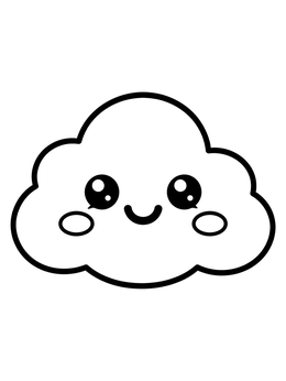 Free printable Cute Kawaii Smiling Cloud coloring page