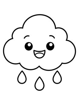 Free printable Happy Little Rain Cloud coloring page