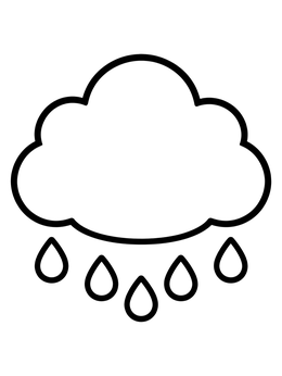 Free printable Simple Rain Cloud With Drops coloring page