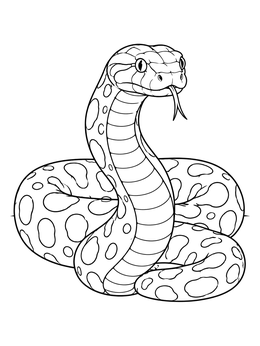 Free printable Coiled Anaconda Looking Forward coloring page