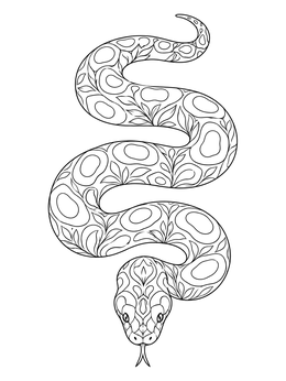 Free printable Coiling Anaconda With Detailed Patterns coloring page