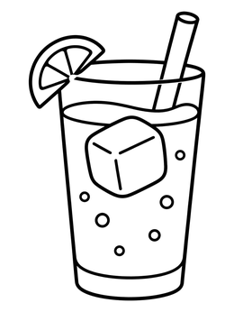 Free printable Cold Lemonade With Ice Cube coloring page
