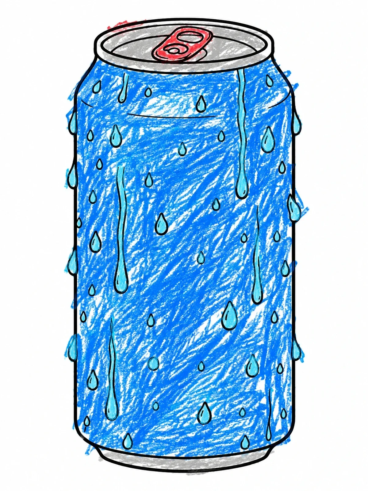 Colored example of the Cold Soda Can With Water Droplets coloring page