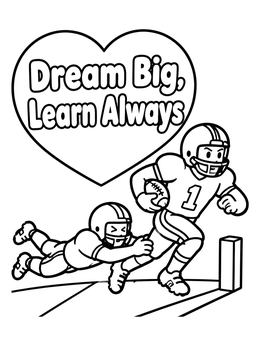 Free printable College Football Player Scoring Touchdown coloring page