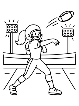 Free printable Quarterback Passing In Stadium coloring page