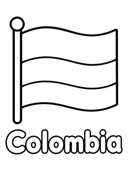 Free printable Flag Of Colombia With Name coloring page