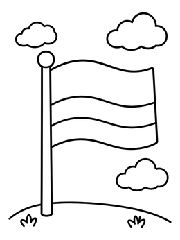 Free printable Colombian Flag Waving In Sky coloring page