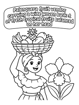 Free printable Palenquera Fruit Vendor And Orchid coloring page