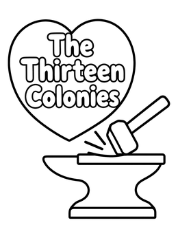 Free printable Colonial Blacksmith Anvil And Hammer coloring page