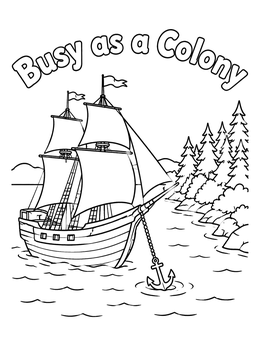 Free printable Sailing Ship Dropping Anchor coloring page