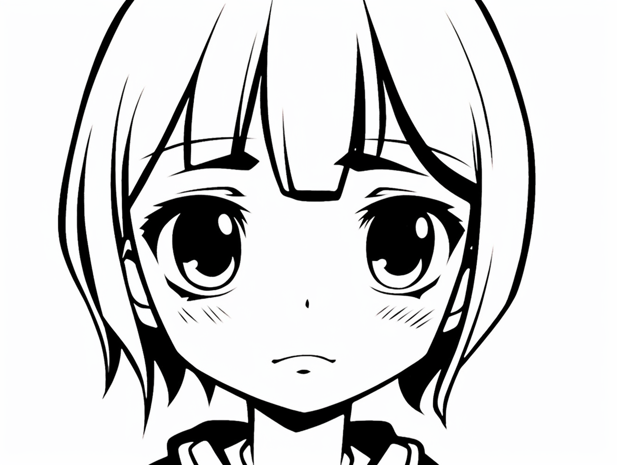 Color In The Emotions: Sad Anime - Coloring Page