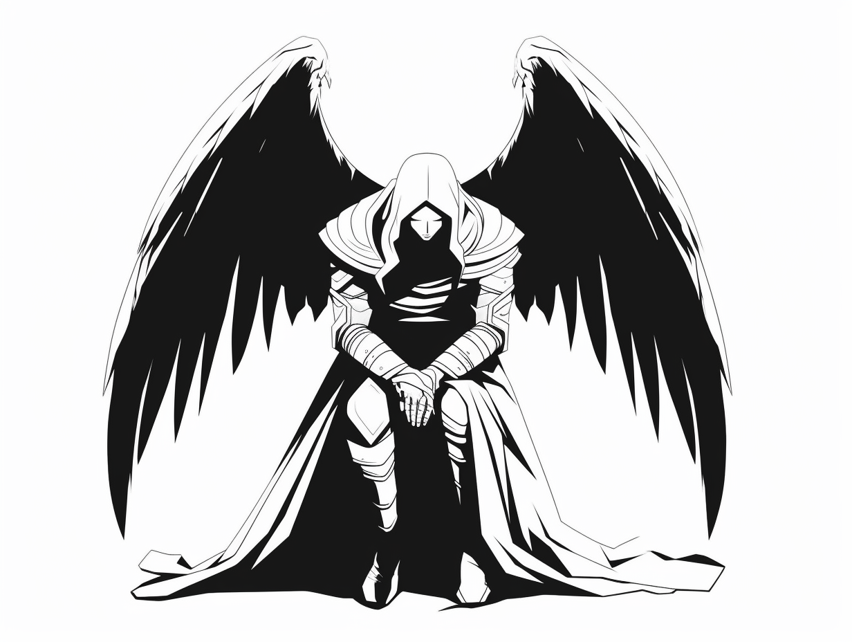 Color Your Gothic Angel - Coloring Page