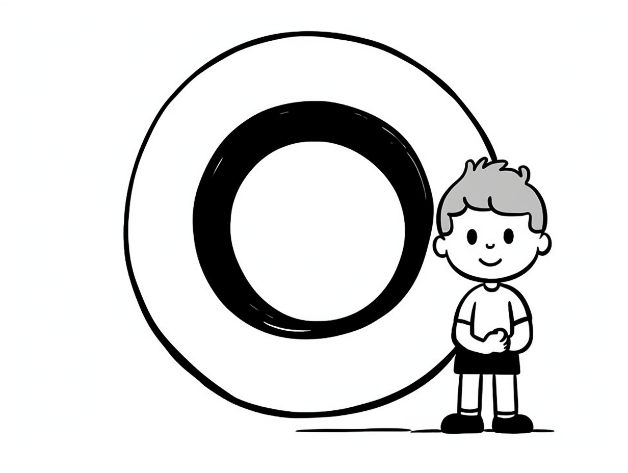 illustration of Colorable letter O surprise