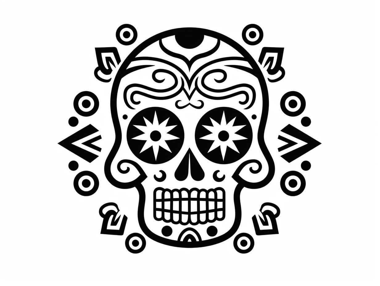 illustration of Colorable skull design