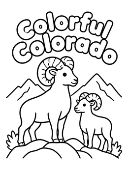 Free printable Bighorn Sheep In Colorado Mountains coloring page