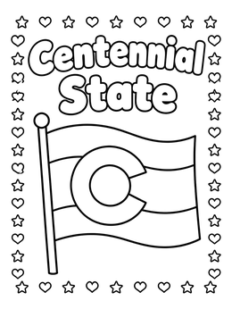Free printable Colorado State Flag And Nickname coloring page